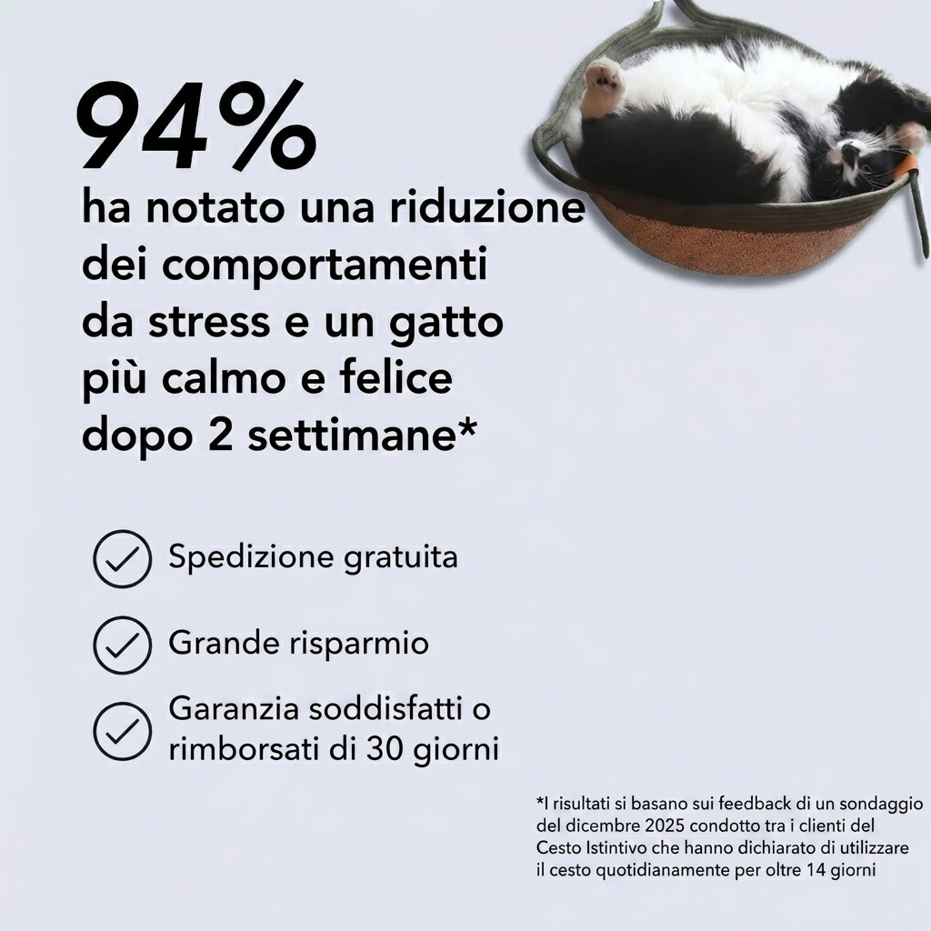 Cesto Istintivo | Il primo territorio naturale convalidato dalla ricerca per gatti d'appartamento